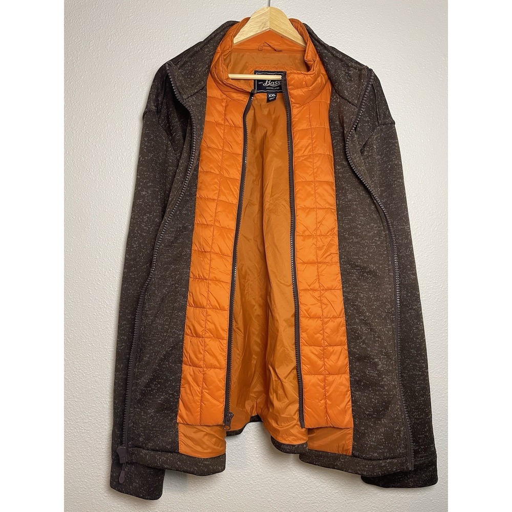 G.H. Bass & Co Men's 2XL Double Layer Zip Up Brown and Orange Puffer Vest Style‎